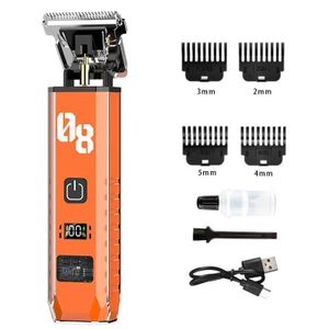 Model 08 New Gain Professional Rechargeable Wireless Hair Clipper with Battery Percentage Display, Includes 4 Guide Combs, Cleaning Brush, Blade Maintenance Oil and Charging Cable
