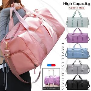 Clo Travel Bag, Luggage Bag - Plain Color, Versatile Outfit, Handbag for Overnight Stay, Maternity Bag for Pregnancy, Business Trip Bag for Short Trips, Single Shoulder Crossbody Bag, Strap with Separate Shoe Compartment, Large Capacity Fitness Bag