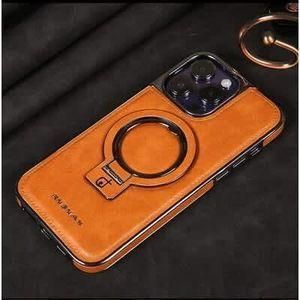 Kickstand Leather Case For IPhone 16 Pro / 16 Pro Max Case Brown