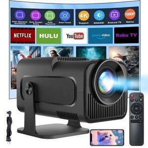 OIPETLUCK Mini Portable Projector Auto Keystone, Native 1080P 4K Supported 10000 Lumens Smart Projector with WiFi 6, BT 5.0, Screen Adjustment, 180 Degree Rotation, Built-in Android 11.0 OS