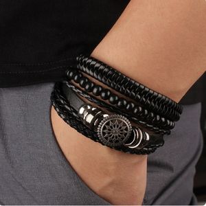 Men Multilayer Skin Leather Bracelet