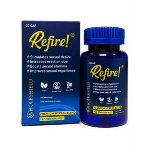 WHOLESHIELD   REFIRE! For Men – Advanced Male Performance, Stamina & Vitality Booster (30 Capsules)