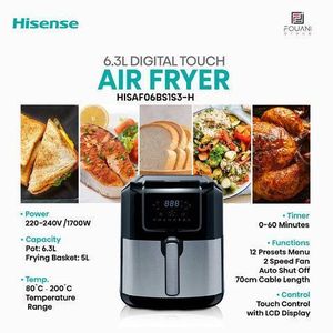 Hisense Air Fryer 6.3L 1700W (H06AFBS1S3)