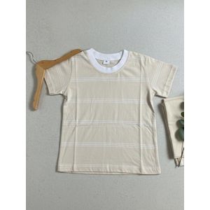 Beige Striped Tees