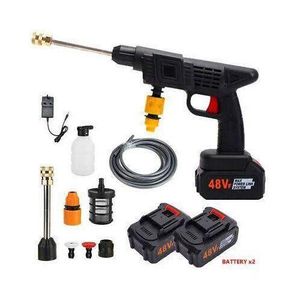 2 Batteries Cordless 48V Wireless Portable High Pressure Automatic Car/Bike Washer Wheel Cleaner Ideal For Garden Watering