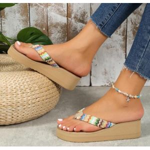 A  rainbow wèdged Slippers