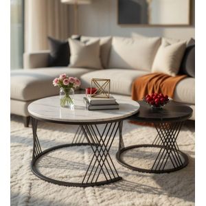 2in1 Beautiful Modern Marble Center Table