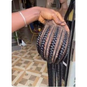 All Back Ghana Weaving Cornroll Wig