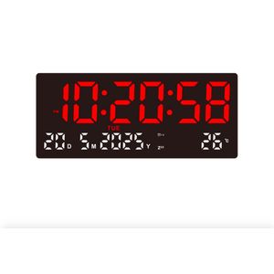 DK-3608 Digital Clock with remote control(Date,alarm,temp)-Red/white