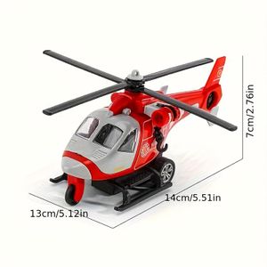Digabi Toy Model of an Inertia Helicopter Simulating a Rescue Aircraft-Red