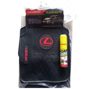 Lexus  5 Pcs- Car Rubber Footmat And Free Foam Cleaner
