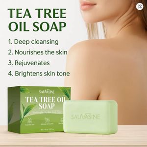 Tea Tree  Oil Soap Control Moisturizing Soothing for Dry Skin Face & Body, Herbal Soap Remove Body Odor, Soap Against Skin Fungus,  Cleansing Face and Body Soap, Anti-Fungal Soap, Whiteni*g & Acne Removal Bar Soap, Smooth Skin Bar Soap