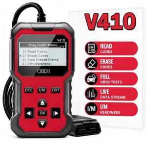 Original V410 Obd2 Scanner, Diagnostic Tool, Vehicle Health Monitor, Oxygen Test, Voltage, Data Stream, Vehicle Information, I/M Readiness, Suitable for Cars and Trucks from 1996 Onwards, No Battery Required
