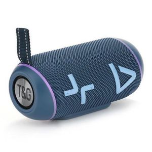 T&G TG-695 Wireless BT Woofer Speaker Outdoor Portable Portable Fabric Art Subwoofer RGB Light IPX5 16W BLUE
