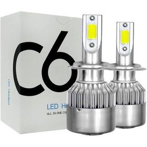 C6 H7 36W 3800lm LED Headlight Pair, 6000K Turbo Light Kit