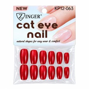 Zinger Cat Eye Nail Set KP12-063 - RED