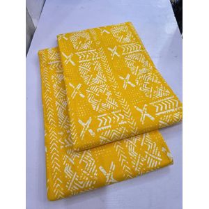 GRACE WAX ANKARA FABRIC   YELLOW WHITE  6YARDS 