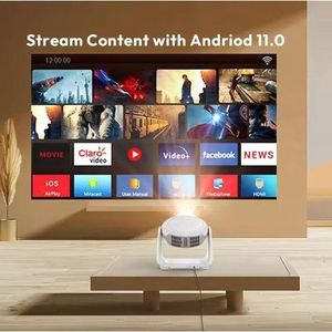 Projector K1 Rechargeable Projector with Built in Battery 4K Smart Home Office Projector – Wireless Presentation, 1080P, Auto Keystone Correction.