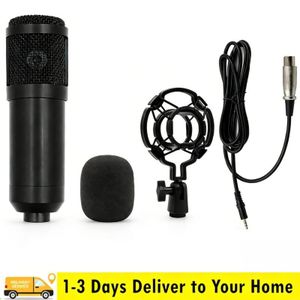 BM800 Condenser Studio Recording Microphone with Shock Mount, Professional Cardioid Mic for Vocal & Instrument Recording, Includes Pop Filter & 3.5mm Cable
