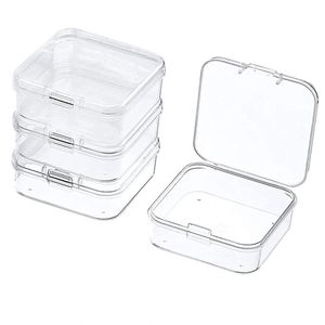 24Pcs Small Clear Plastic Beads Storage Containers Box with Hinged Lid for  Storage of Small Items