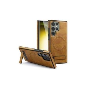 Full Leather Case For Samsung Galaxy S22 Ultra - Brown