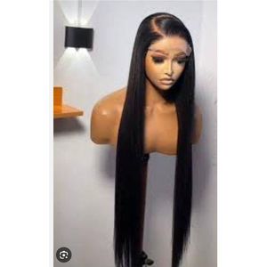 28inches silky straight wig with 4*4 c-part closure natural color