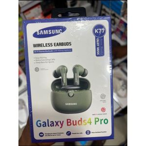 Samsung K77 Galaxy Buds4 Pro TWS Fingerprint Earbuds - Noise Cancellations Earphone, Personalized Spatial Audio, Sweat and Water Resistant Earpodz SAM - ( Black )