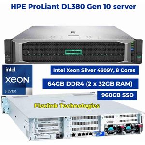 Hp ProLiant DL380 Gen10 Plus Server – Intel Xeon Silver 4309Y – 64GB DDR4 RAM – 960GB SSD – Windows Server 2022 Standard