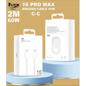 Flick 60w iphone 16 pro max braided 2m super fast charging USB C to USB C Cable 6.6ft/2m - 60W Type C Charger Fast Charging Cable for iPhone 16 15 Pro Max Samsung S25 Ultra S24 iPad Pro MacBook