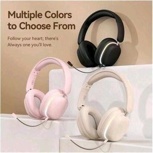 Bluetooth Over-Ear Headphone – Noise Cancellation RGB Wireless Gaming Headset with Detachable Microphone
