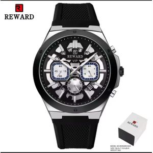 REWARD Men's Luxury Stainless Steel Chronograph Watch – Big Face Analog Quartz Business Wrist Watch with Date & Luminous Hands