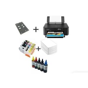 Canon Ts704 Cd/ID Card Printer With Tray + 235 Pieces Pvc Card + Refillable Cartridge And Ink