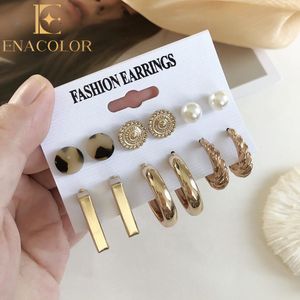 No Band Enacolor 6Pair Set Geometric Earrings Set Circle Earrings Women New
