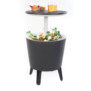 Keter Cool Bar, Black, Cocktail Table, Side Table, Includes Cooling Box Function, Weather Resistant, Space for up to 50 Cans of Drinks