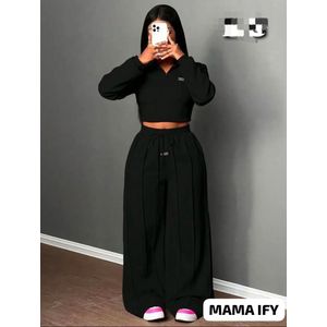 CROP TOP WITH BAGGY- BLACK