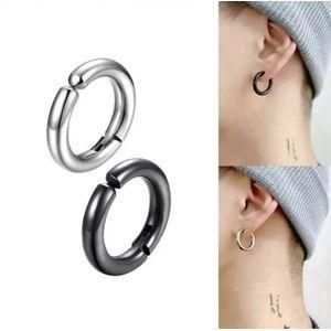 Men stud earrings silver and black 