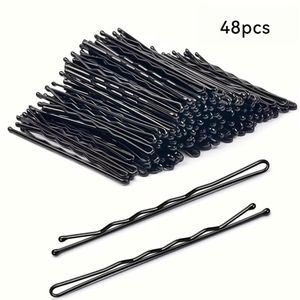 Clo 48pcs Pack Single Row Wavy Hair Clips Elegant Alloy Hairpins for Women and Hair Salons, Ideal for Brides, Thanksgiving, and Daily Use, Fashionable Hair Styling Accessories