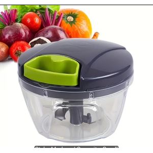 1pc Manual Food Processor and Multi-Purpose Chopper - Durable Plastic, Easy-Pull Cord Design for Quick Slicing of Onions, Garlic, Vegetables, Fruits, Nuts, and Herbs - No Electricity Needed, Essential Kitchen Accessory