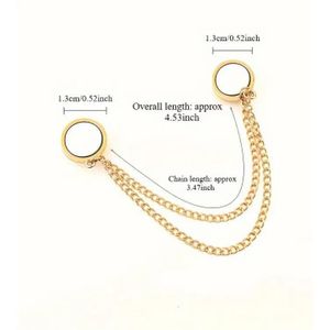 Fashion Magnetic Pants Clips Gold 1 piece Detachable Trouser Adjusters, Perfect Fit T-Shirt Magnetic Button Overlong to Short Magic Leg Clips, Adjustable Waist Closure for Pant Tops and Shorts