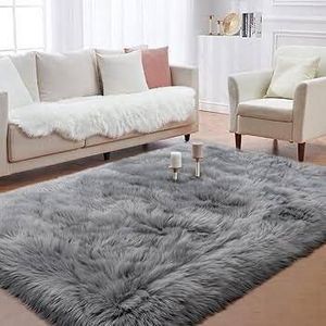 Real Fur faux center (160cm by 230cm) Colour: grey ,purple white black, yellow   