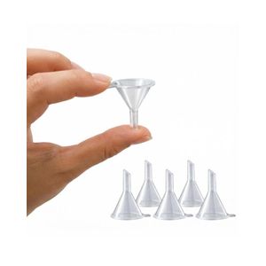 ShebSheb 5PCS Small Mini Clear Plastic Funnels for Lab Bottles, Essential Oils, Perfumes, Spices, Sand Art, Powder