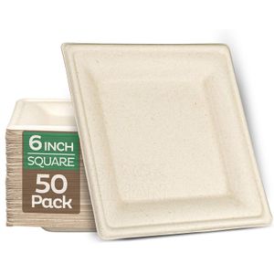 CantaGreen 6 inch Compostable Plates 100 Count Heavyduty