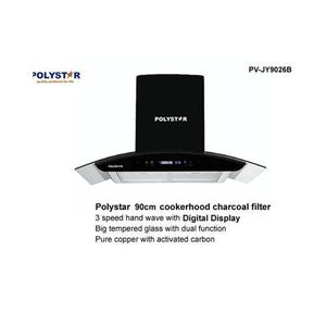 Polystar  90CM COOKER RANGEHOOD, DIGITAL DISPLAY – PV-JY9026B CHARCOAL FILTER PIPELESS