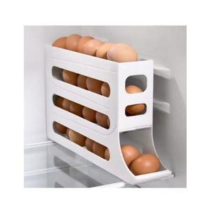 Automatic roller type egg storage box with large capacity, 4-layer slide, refrigerator side door storage, egg roller