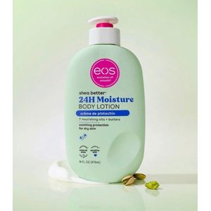 Eos Shea Better 24H Moisture Body Lotion in the Crème de Pistachio scent. 