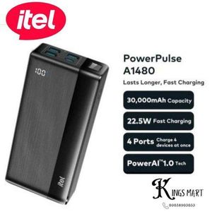 itel itell PowerPulse I A1480 30000mAh 22.5W Fast Charging Digital Display Type-C In-put & Out-put Power-Bank