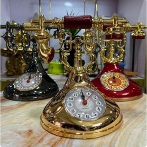 Retro Antique Vintage Corded Telephone Clock Console
