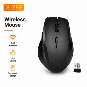 JUZEE 2.4G Wireless Mouse With USB Receiver, 600/800/1200 DPI Optical Mouse For Laptop, PC & Office