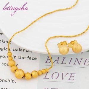UNIQUE GOLD TINY NECKLACE AND EARRINGS STUD JEWELRY SET