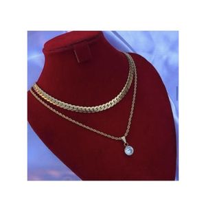 2 SET DUBIA  LUXURY GOLD NECKLACE AND PENDANT